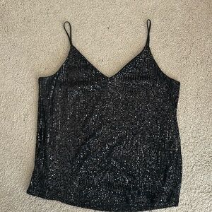 Black sequined camisole